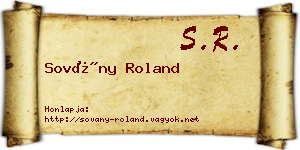 Sovány Roland névjegykártya